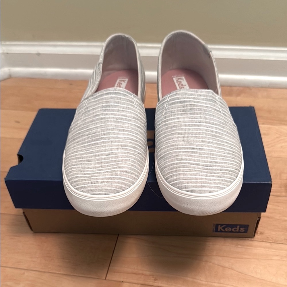 Keds Gray Slip-On Sneakers with Textured Design